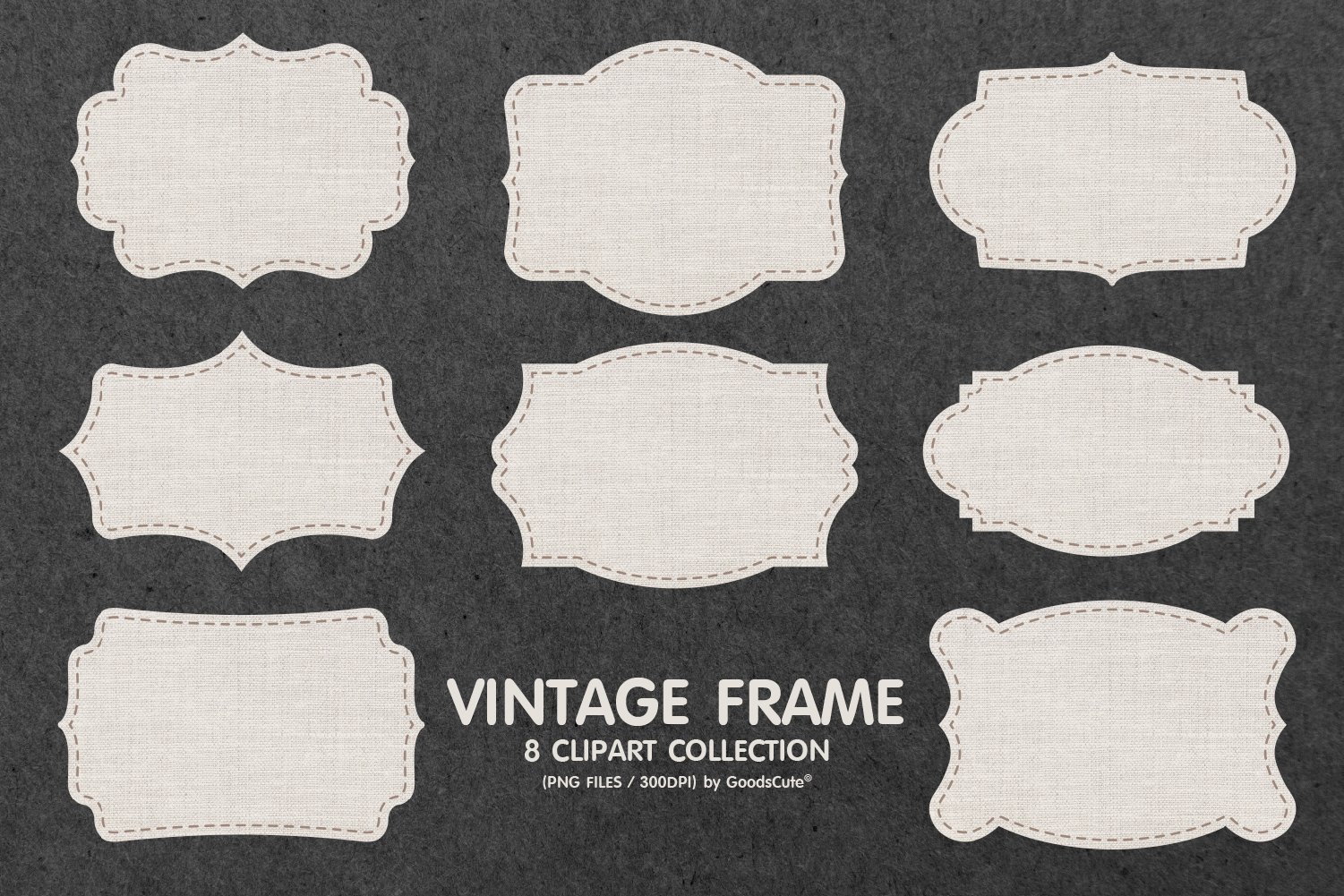Linen Texture Vintage Frame Labels Clipart Sublimation (1481982) |  Printables | Design Bundles