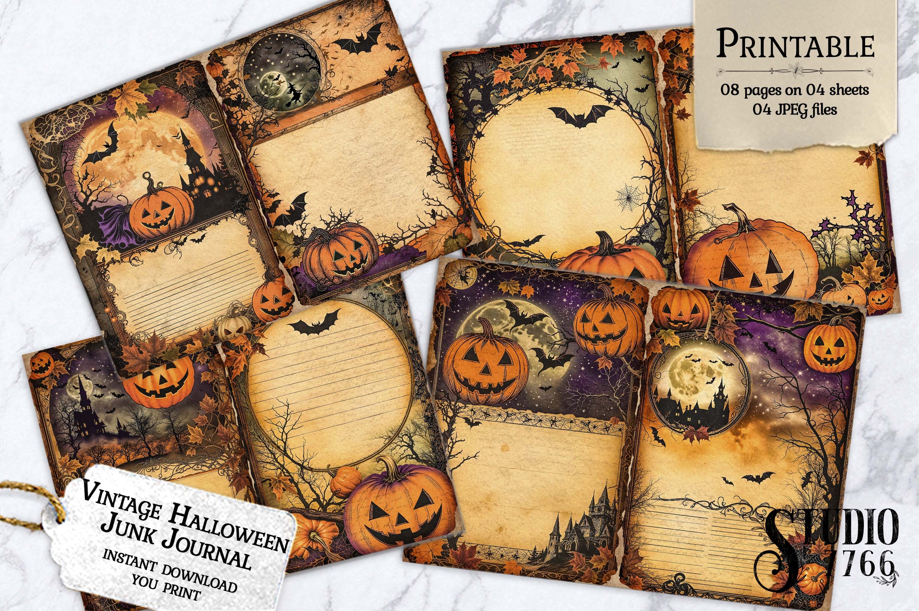 限定アウトレットセール：通販 Junk Halloween Vintage Journal (5265772) Pages 文房具・ステーショナリー