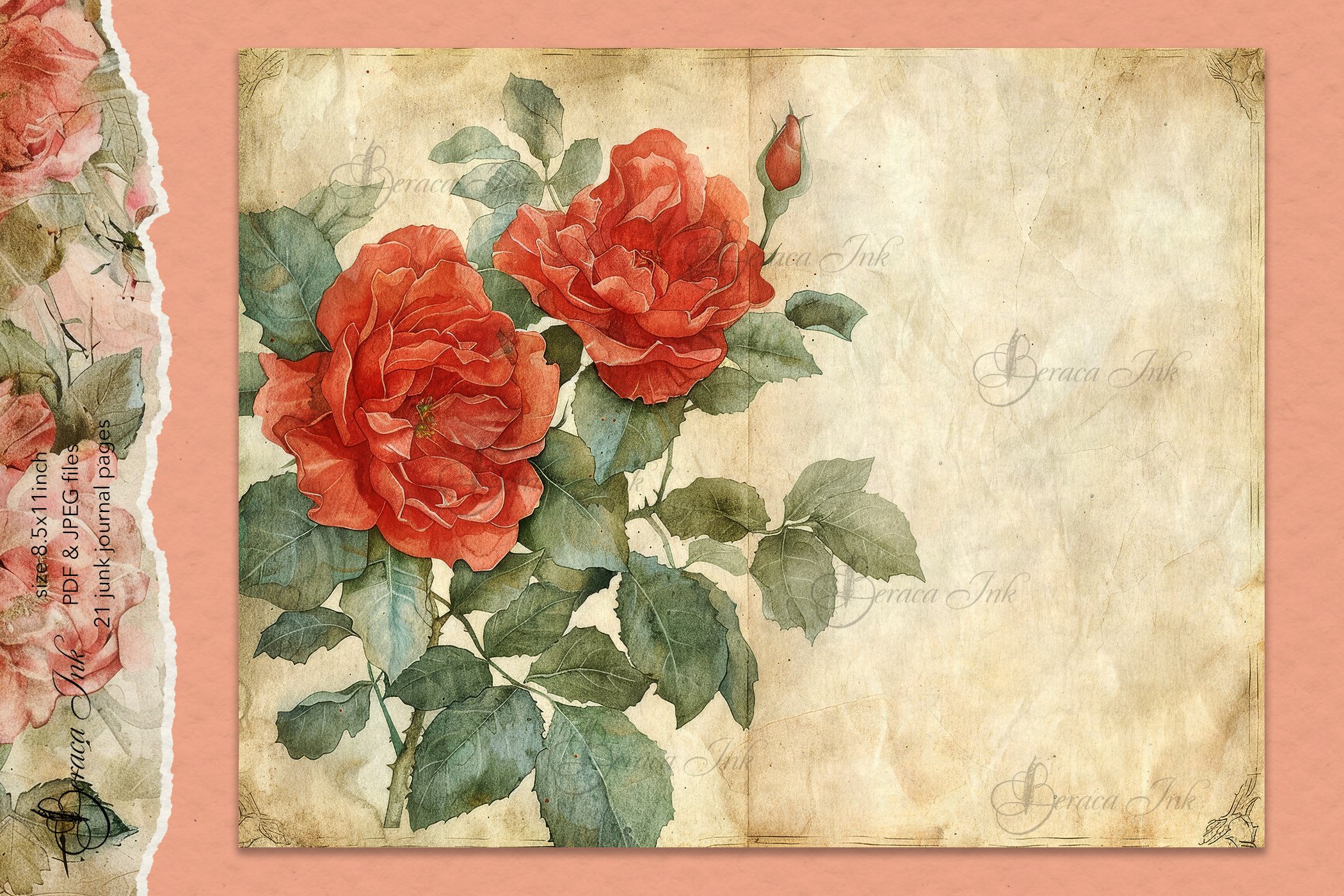 junkjournal【antique Red】 Avid Vintage - Vintage collectibles