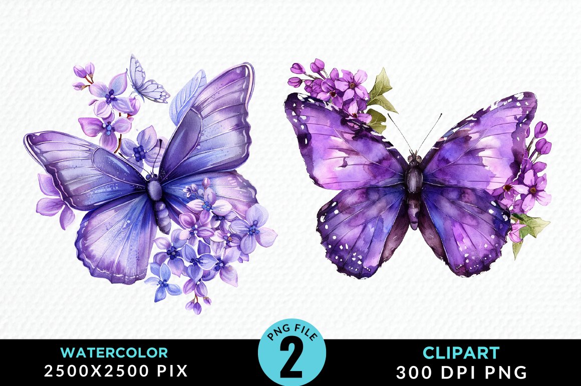 Purple Butterfly Flower Clip Art Butterfly Flower PNG, Vector, PSD,