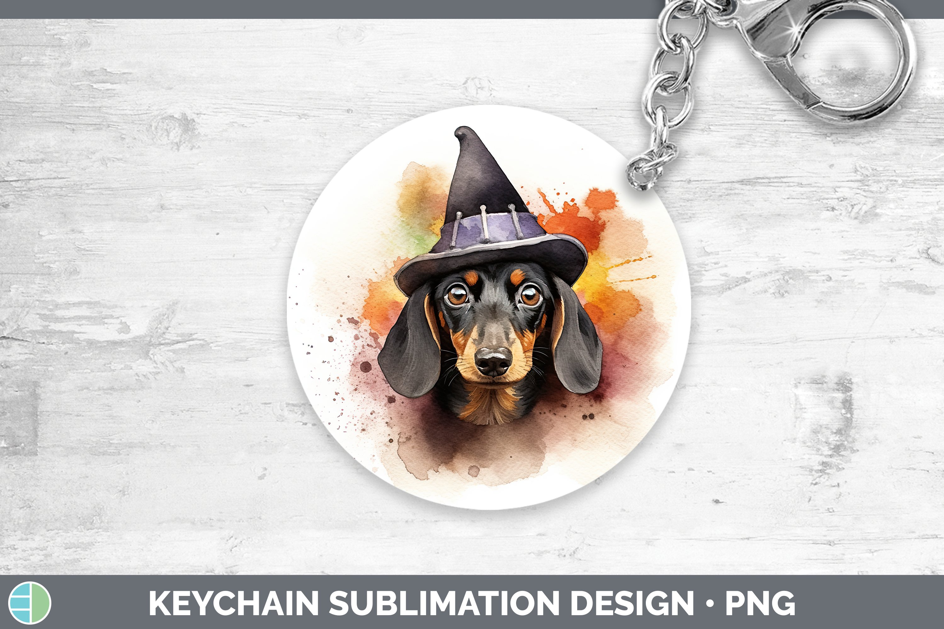 Witches Hat Dachshund Keychain Sublimation Keyring Designs