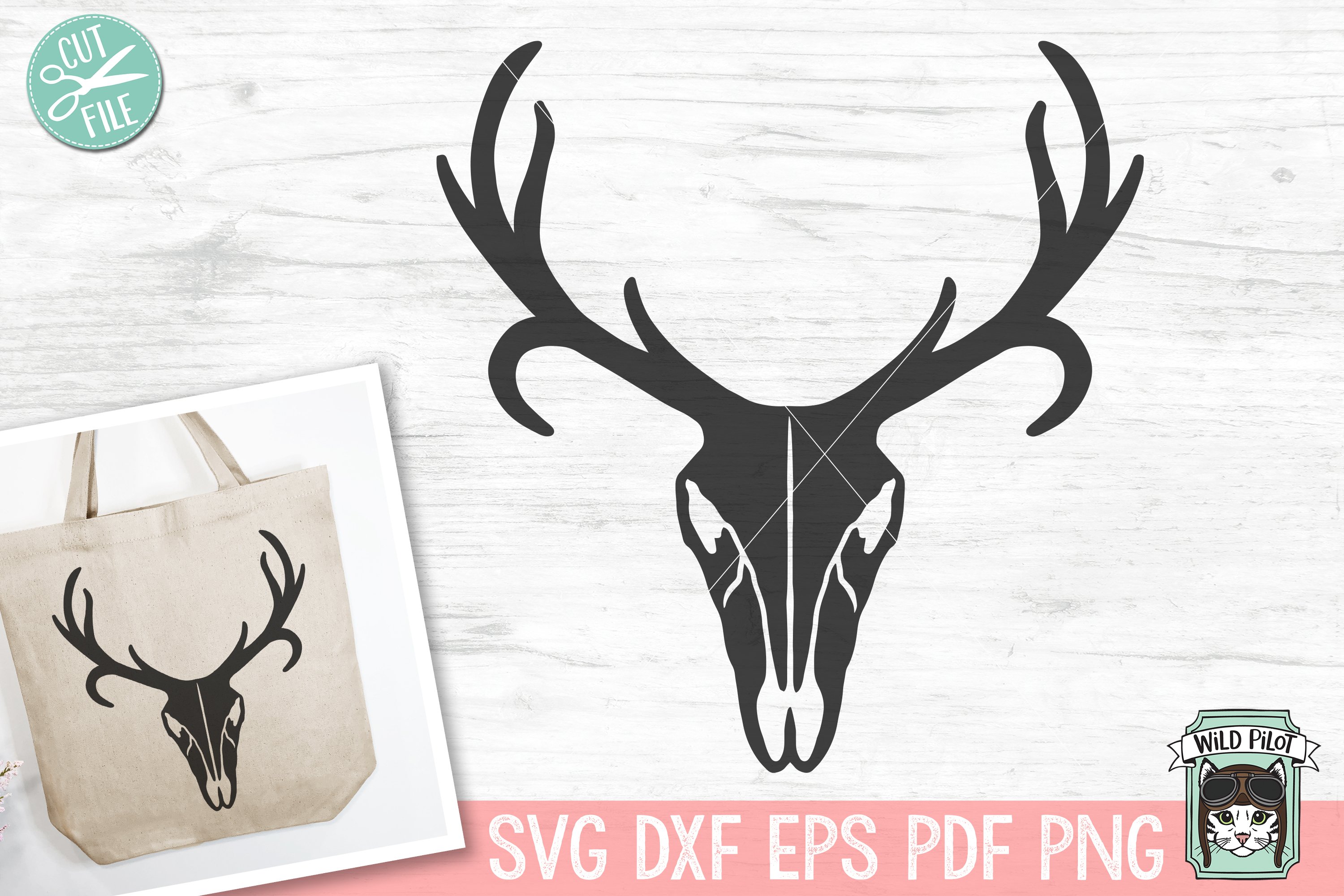 Buck Skull Silhouette