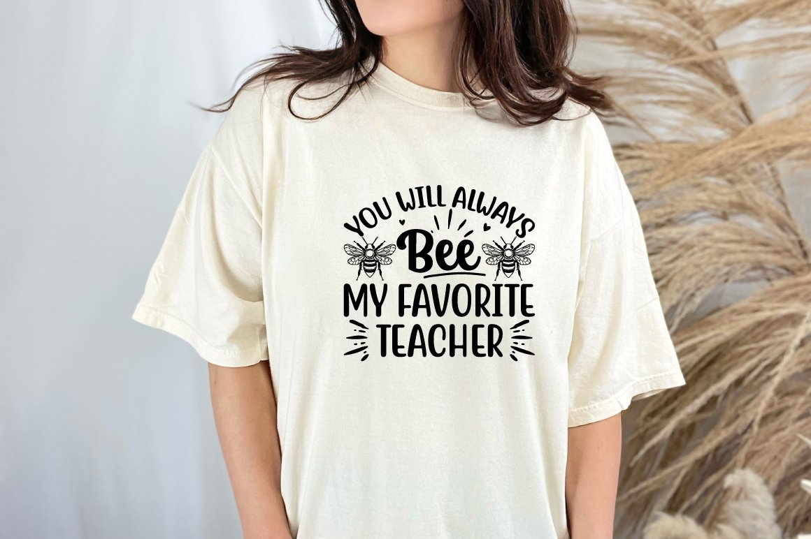 LEVLO Einkaufstasche Für Lehrer – Mit Aufdruck 'You Will Always Bee My Favorite Teacher'