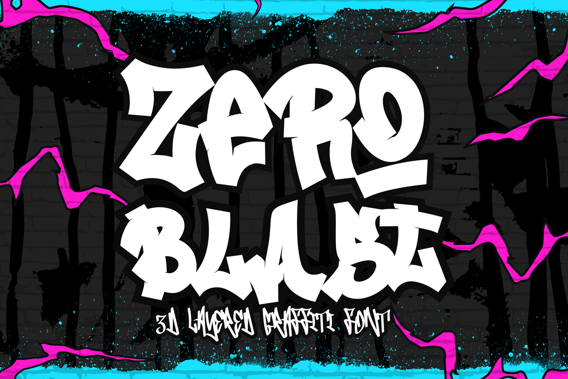 Zero Blast - Stylish 3d layered graffiti font
