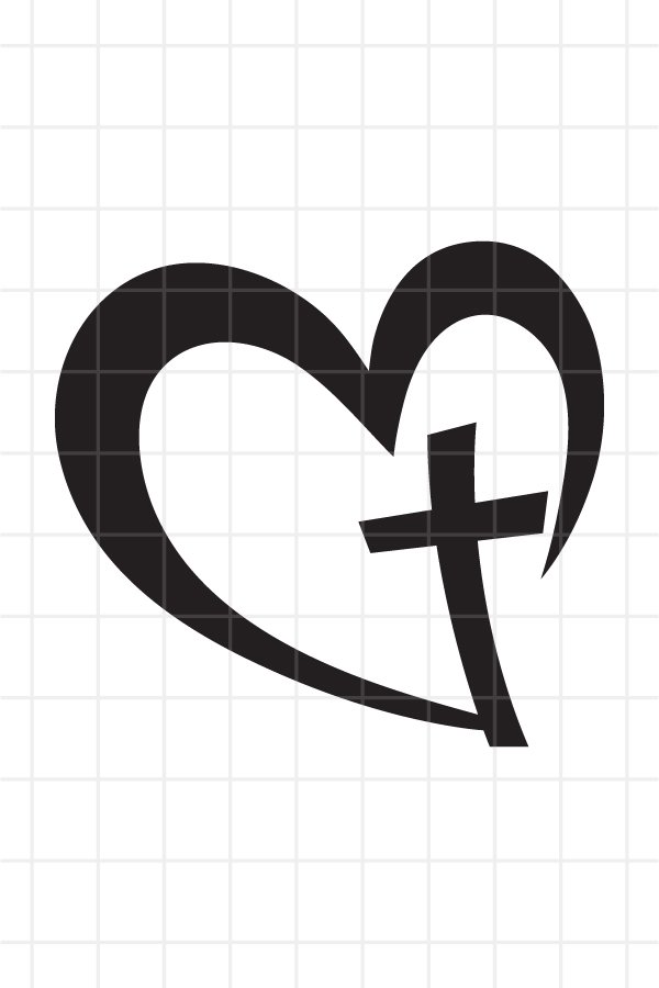 Cross heart SVG cut file. Christian vector, Faith (813981)