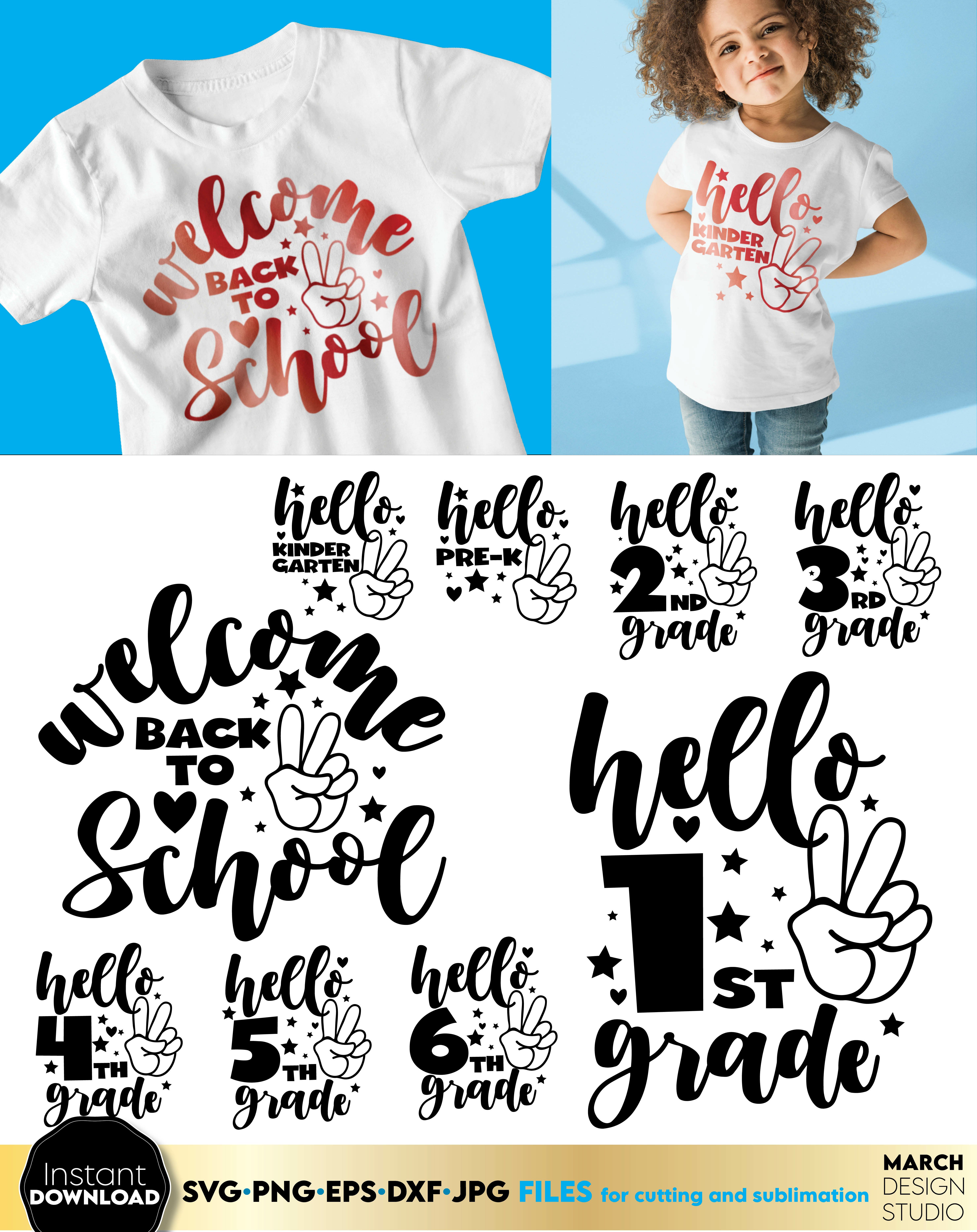 Hello School SVG Bundle | Back To School PNG Sublimation
