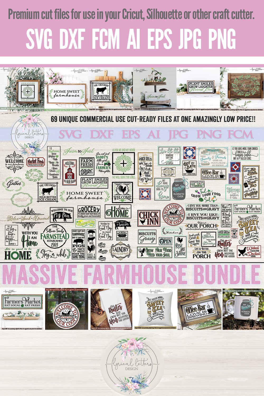 Farmhouse Bundle of 69 SVG Cut Files (108258)