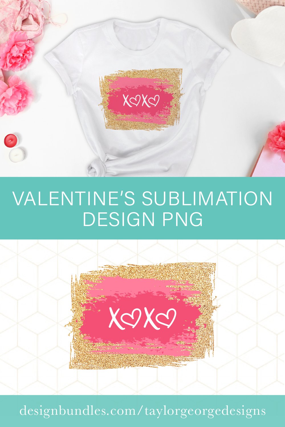Valentines Day Sublimation - Pink Glitter Shirt (1147942)