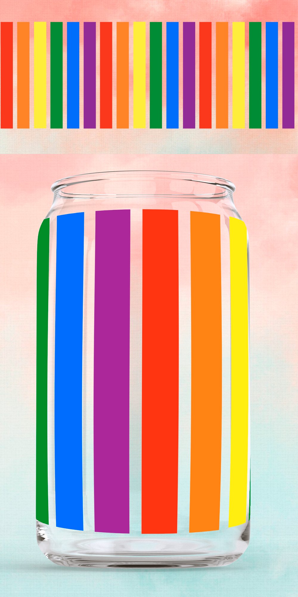 LGBTQ svg with rainbow love. 16oz glass can wrap svg Libbey