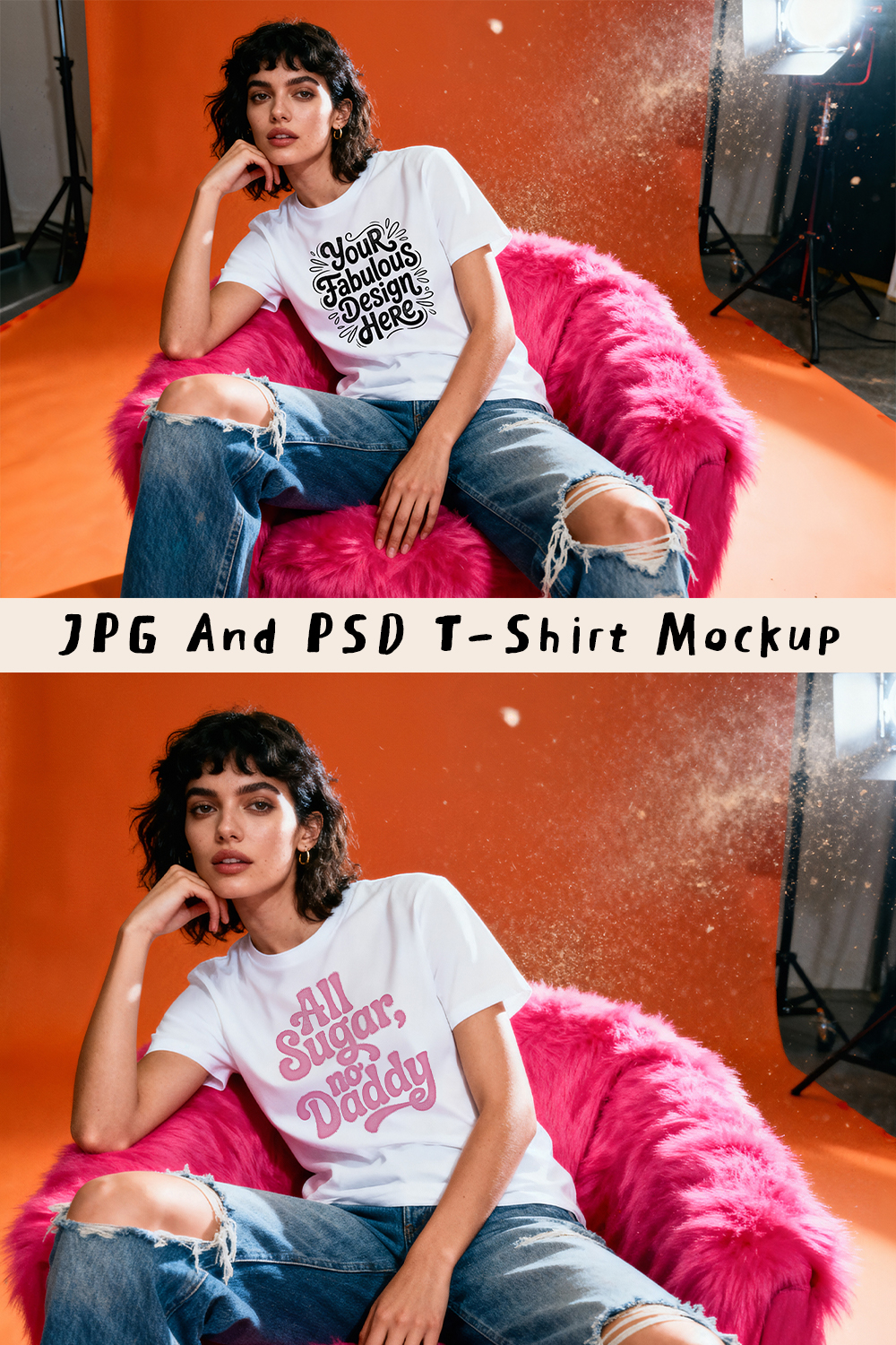 T-Shirt Fashion Editorial Style Mockup for sublimation