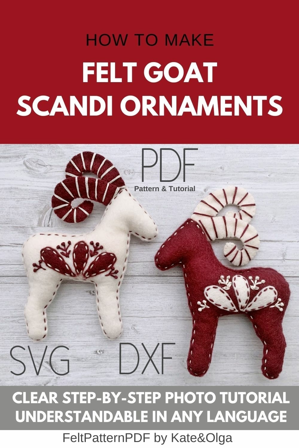 Felt goat sewing pattern