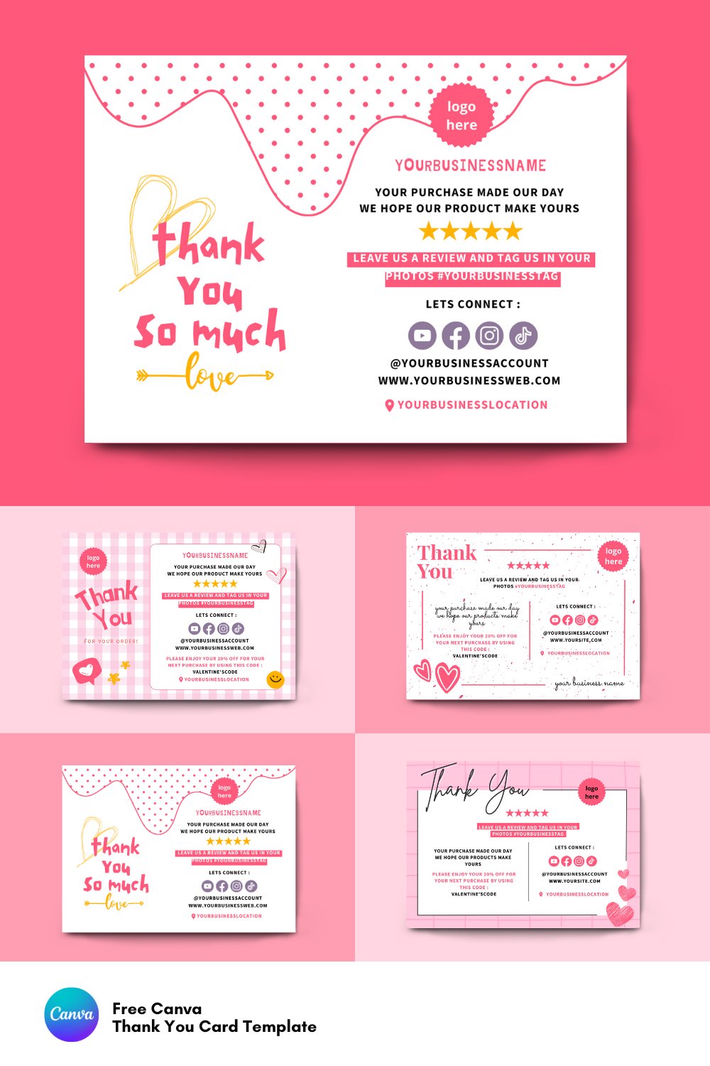 Thank You Card for Small Business - Canva Template