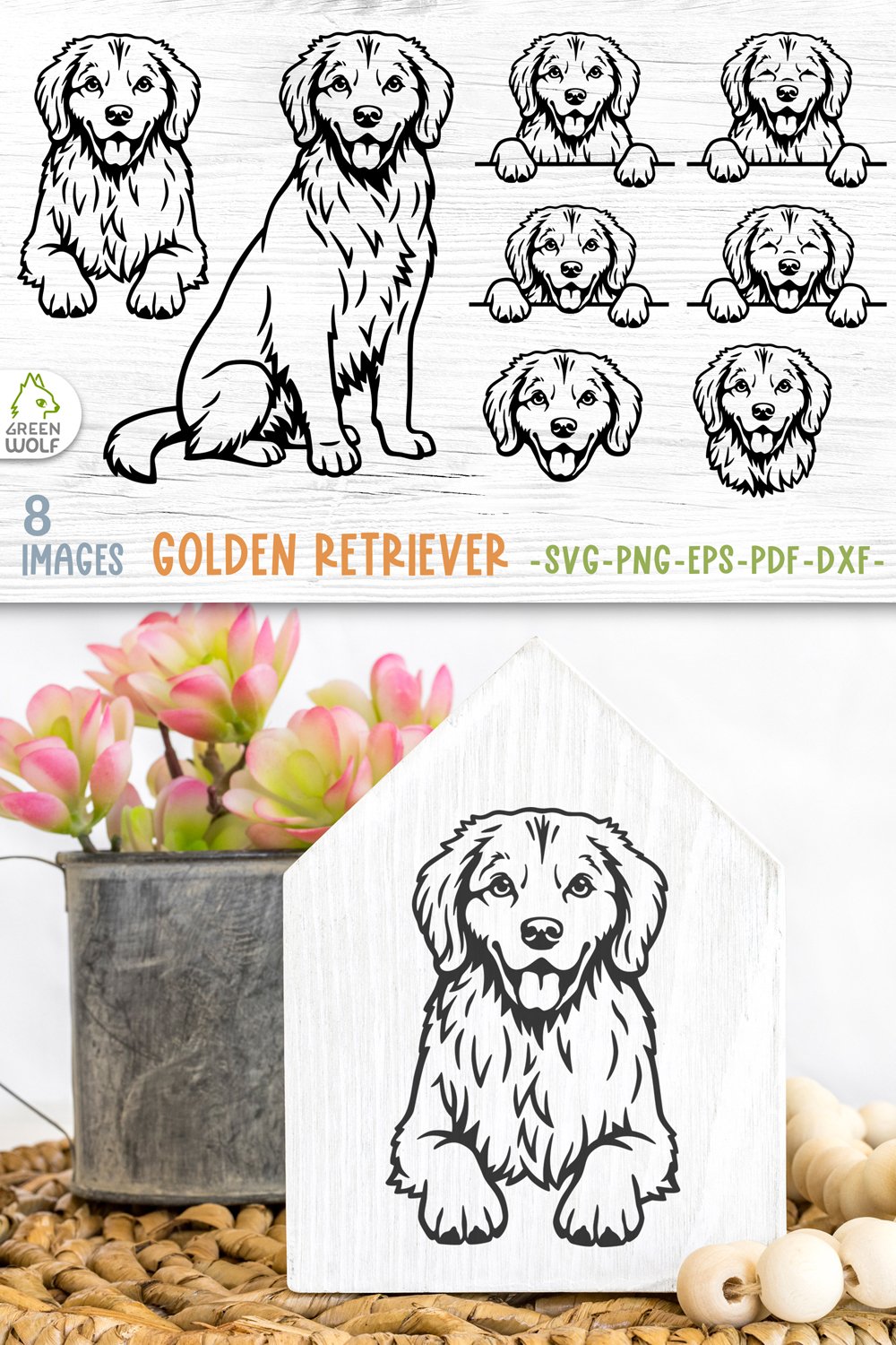 Golden retriever svg Dog svg bundle Dog monogram svg bundle