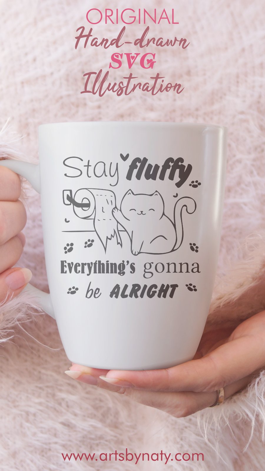 Funny cat in the bathroom quote SVG original (705345)