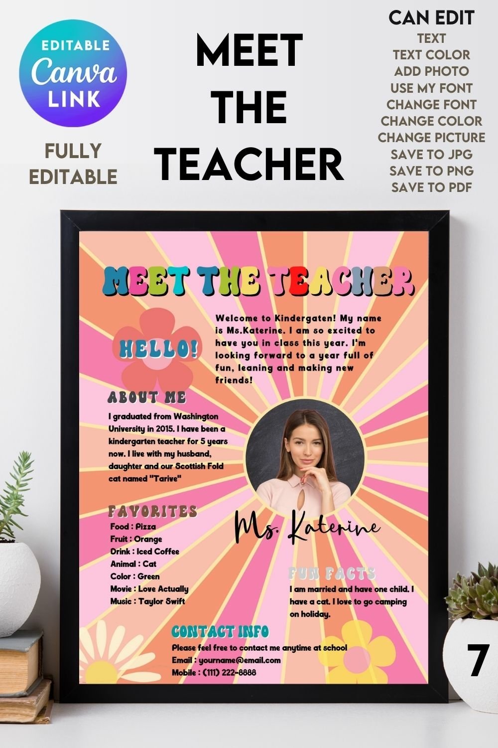 Meet the Teacher#7 Canva Template