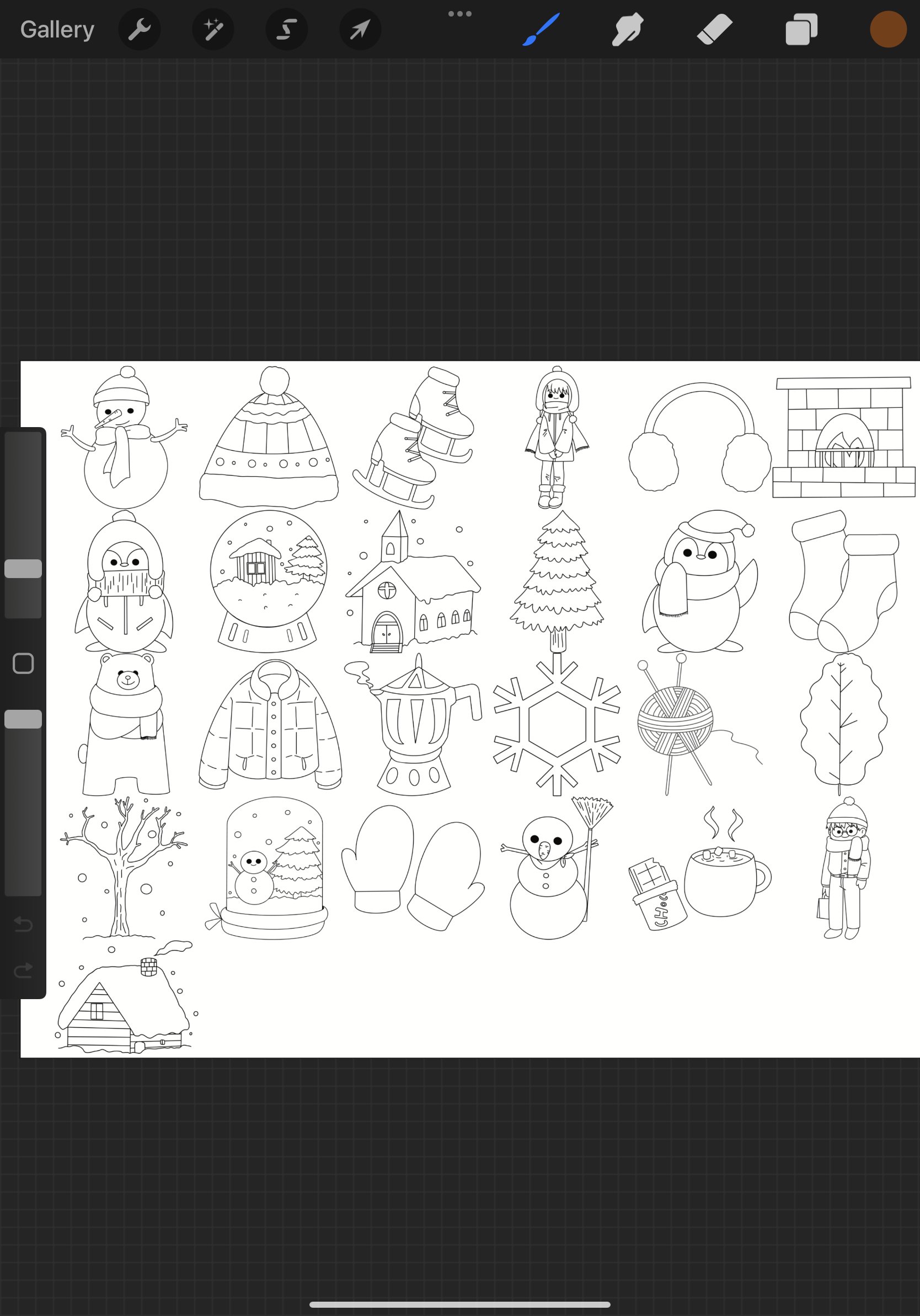 Christmas Winter Elements Procreate Brush Stamps (2220539)
