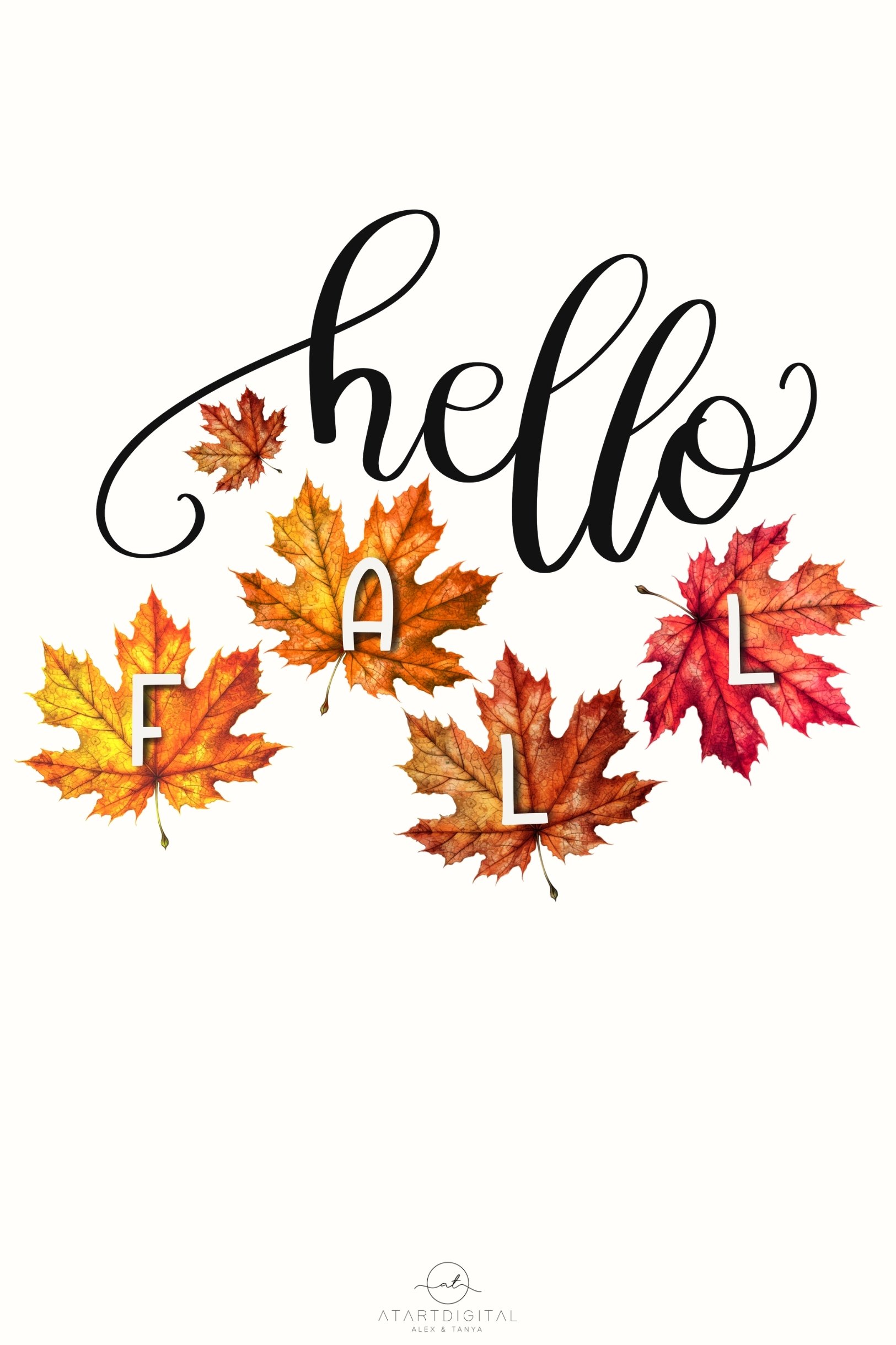 Hello Fall Png Sublimation Design Digital Download
