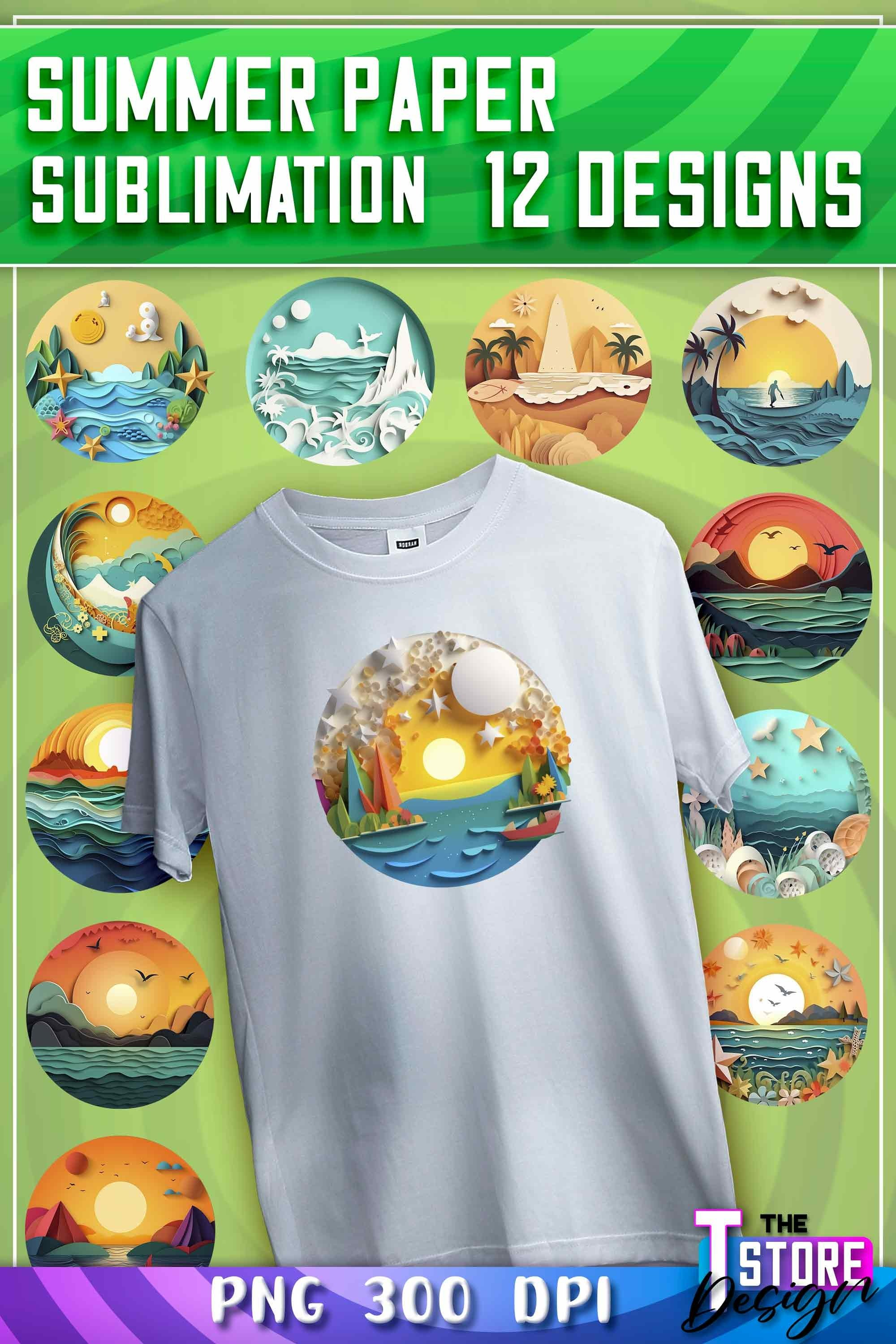 Summer Paper Sublimation | T-Shirt Design | PNG (2884038)