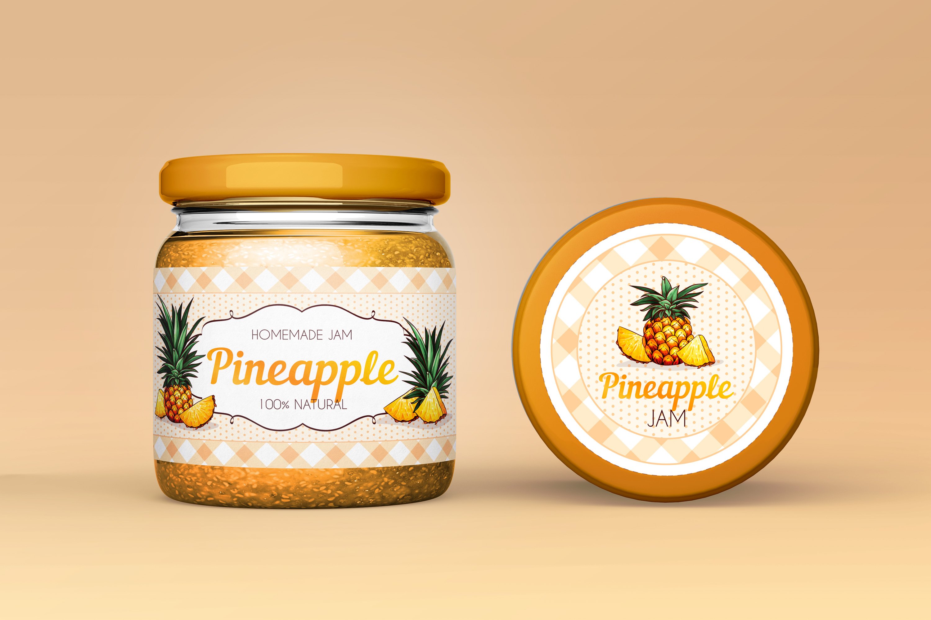 Vintage "Pineapple Jam" label/sticker design.