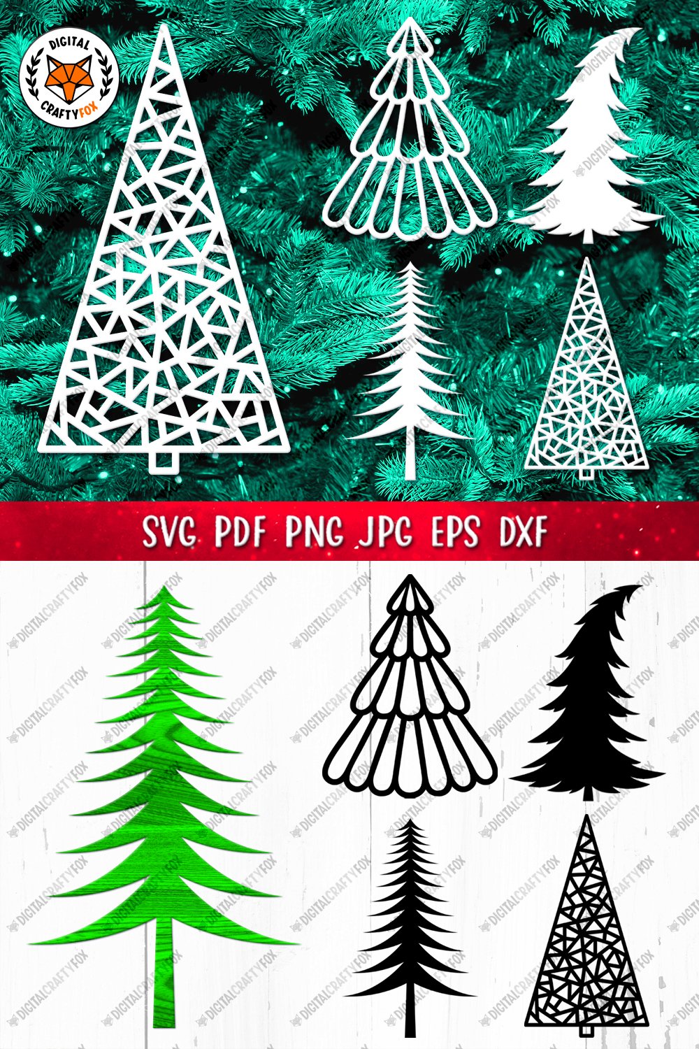 Christmas Tree SVG, Christmas Ornament Template SVG