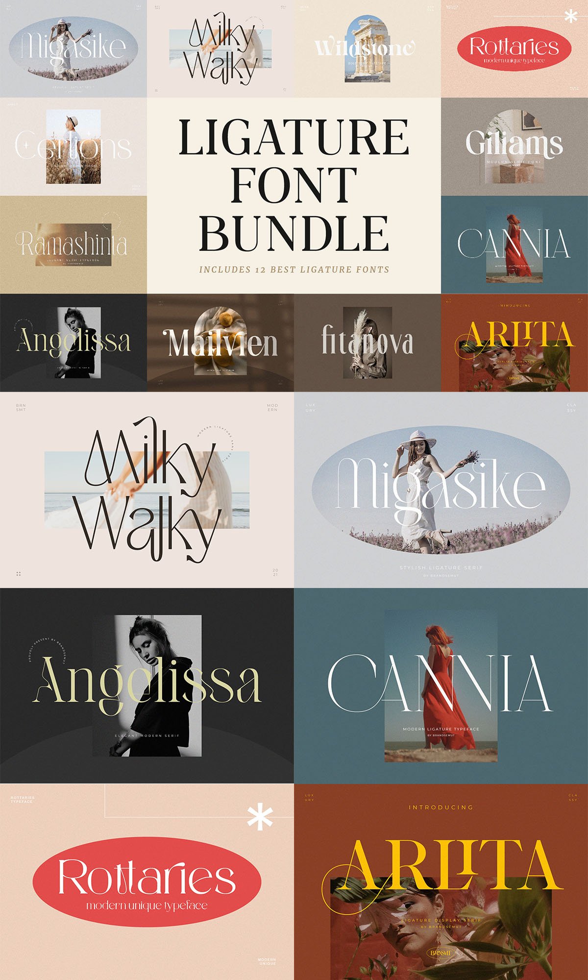 Ligature Font BUNDLE Vol. 3
