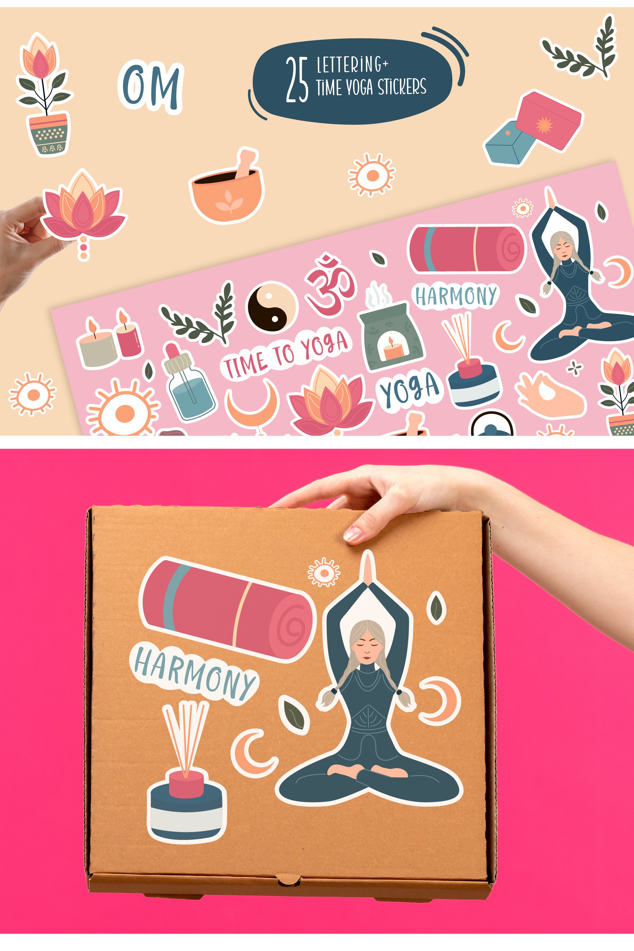 25 time yoga stickers