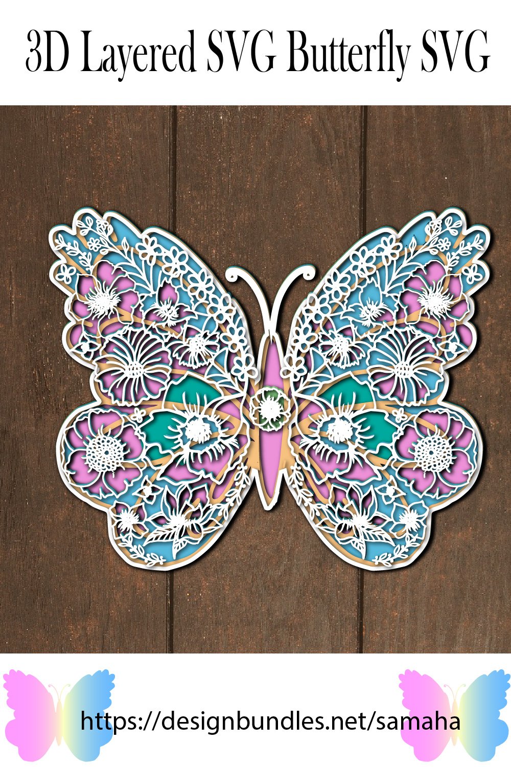 3D Butterfly SVG. 3D Layered SVG. 3D Flower Butterfly. (1781869) | SVGs