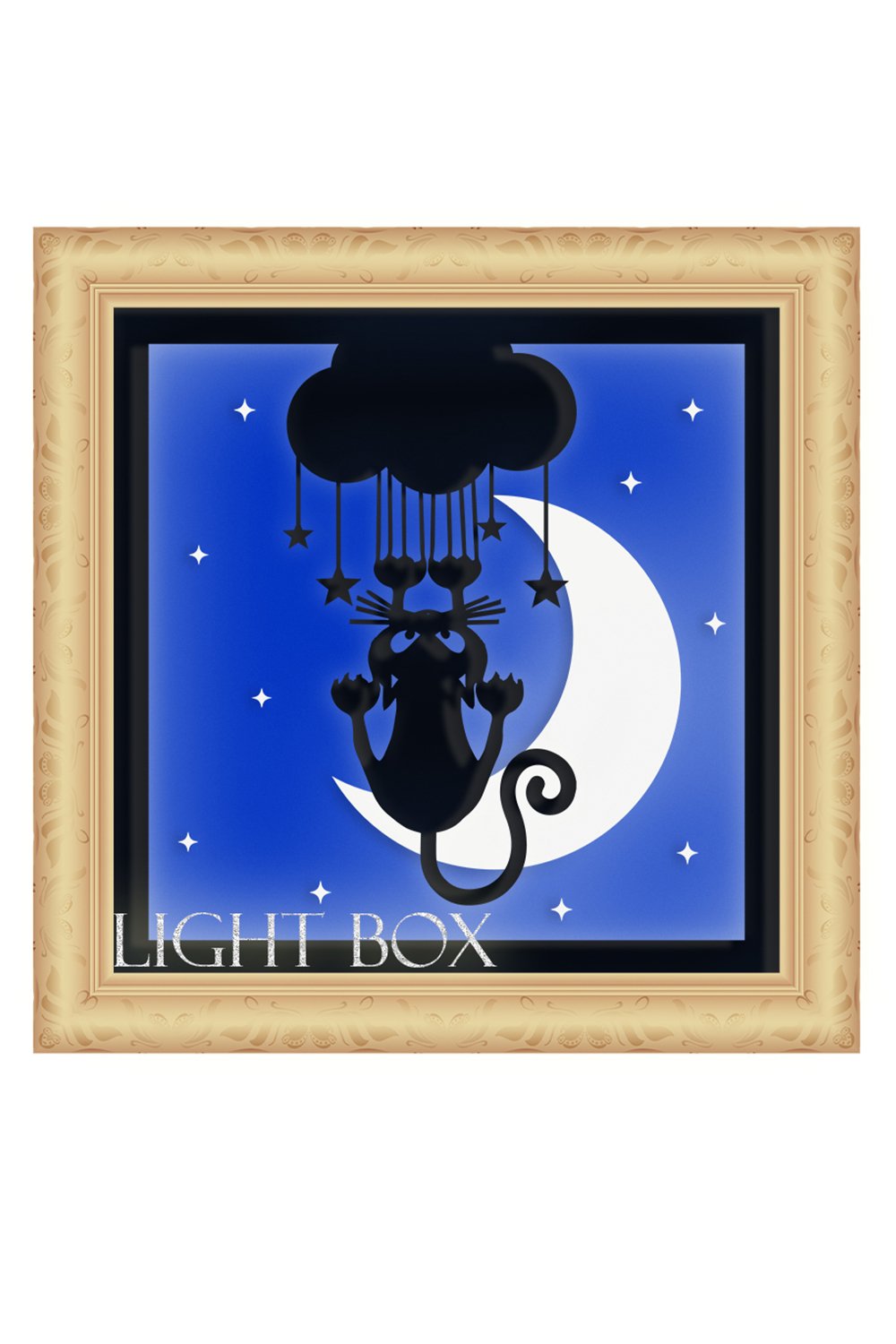 light Box SVG, Shadow Box, Cat and Cloud