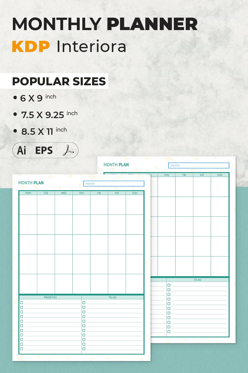 Monthly Planner | KDP Interior Template (2096294)