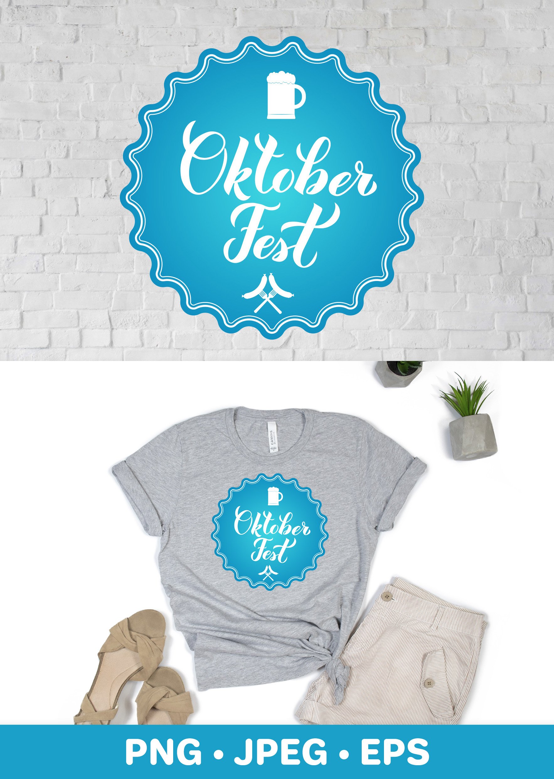 Oktoberfest round sign sublimation design