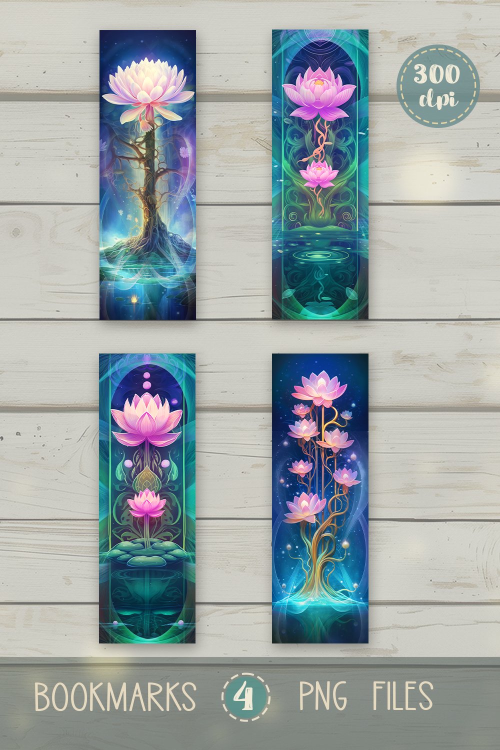 Bookmarks design - Magical Lotus Tree. (5168792)