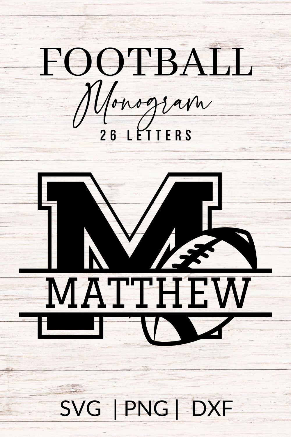 Football Monogram SVG Bundle 26 Letters