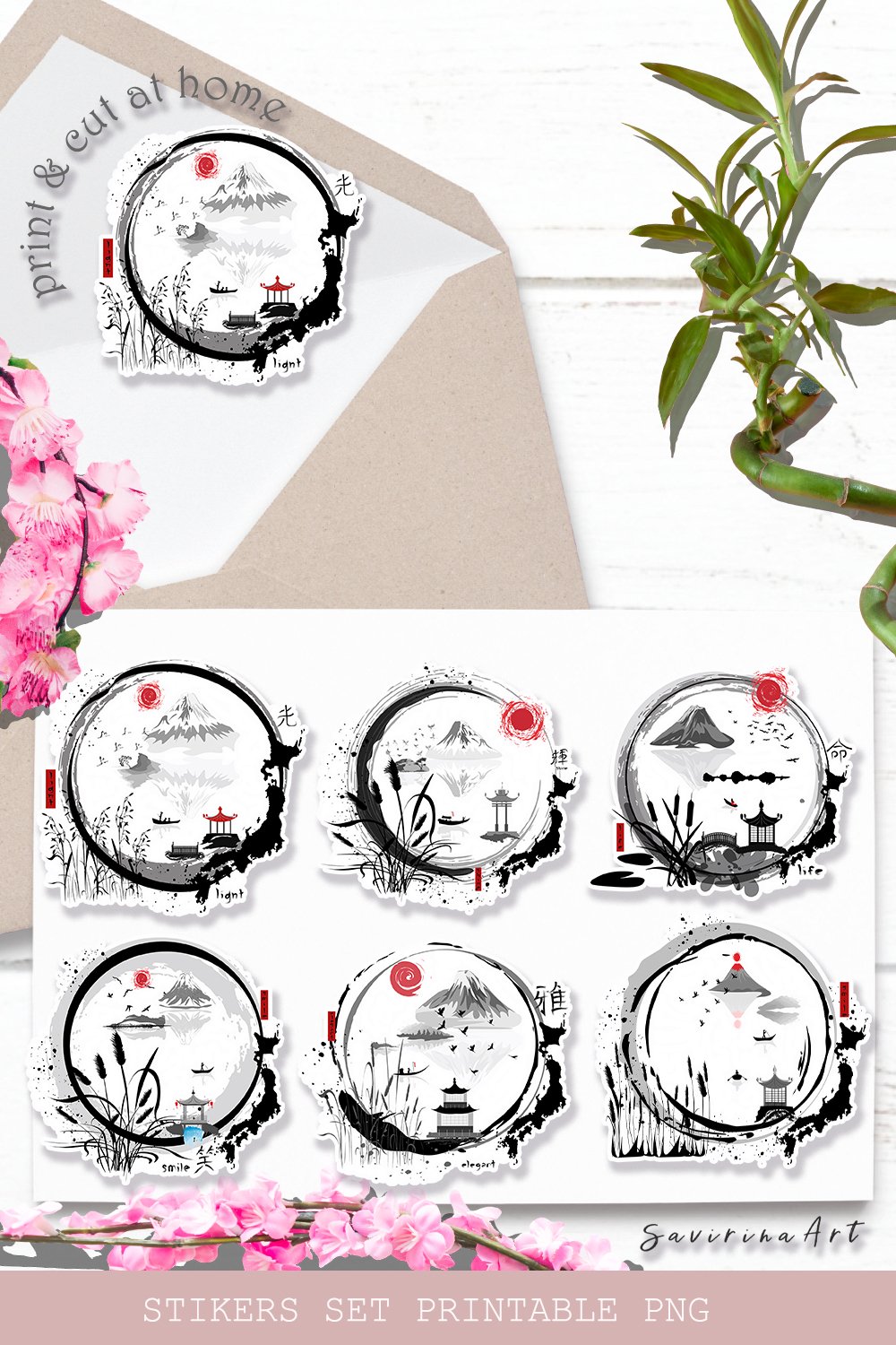 Japanes Stickers set Printable. Sticker PNG (2847200)