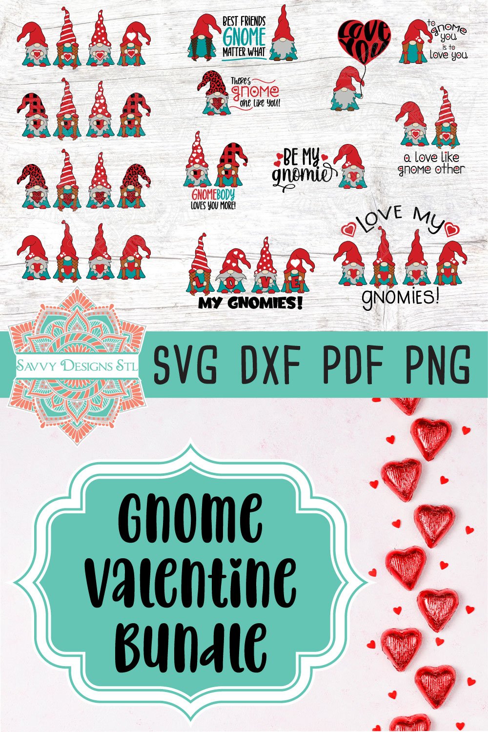 Gnome Valentine Designs | Layered Cut File Bundle