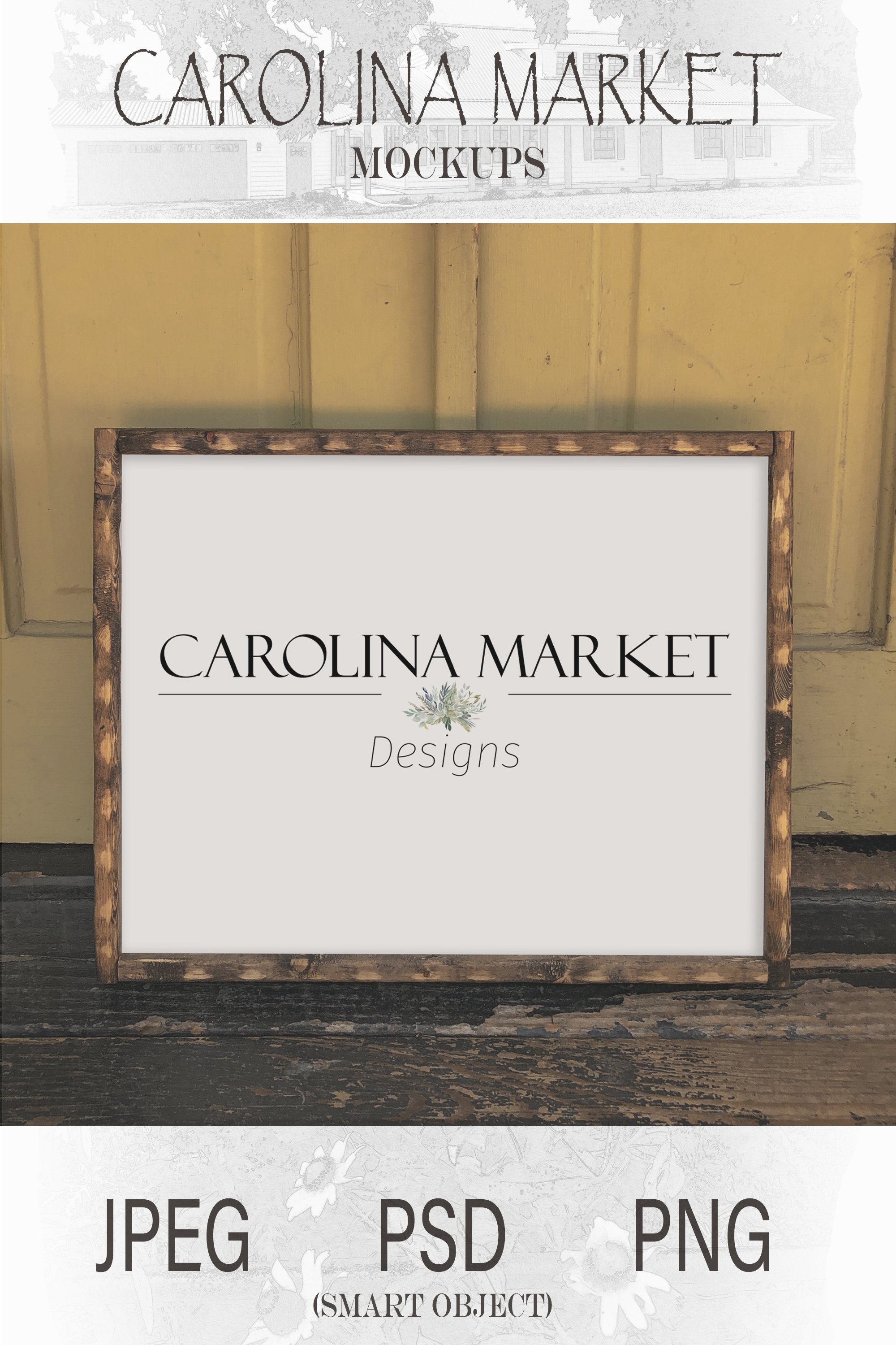 Horizontal Wood Sign Mockup 16x20 Picture Frame (883542)