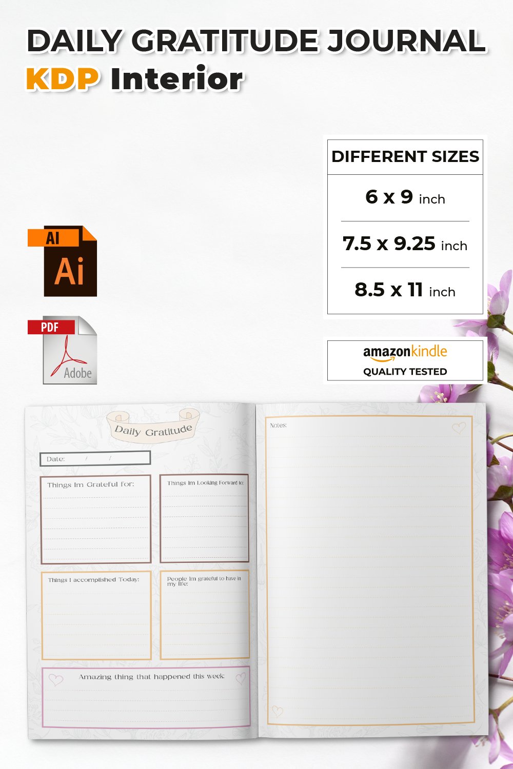 Daily Gratitude Journal KDP Interior Template
