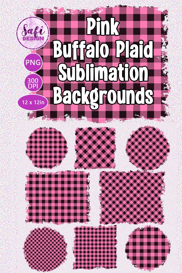 Pink Buffalo Plaid Sublimation Backgrounds