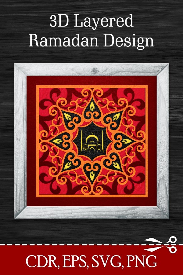 3d Layered Ramadan Design SVG