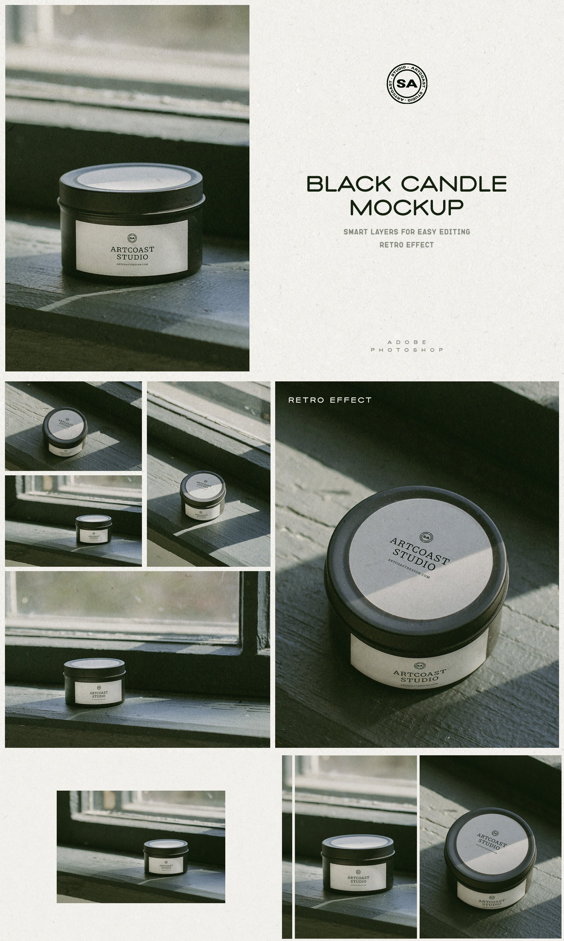 Black Candle Label Mockup