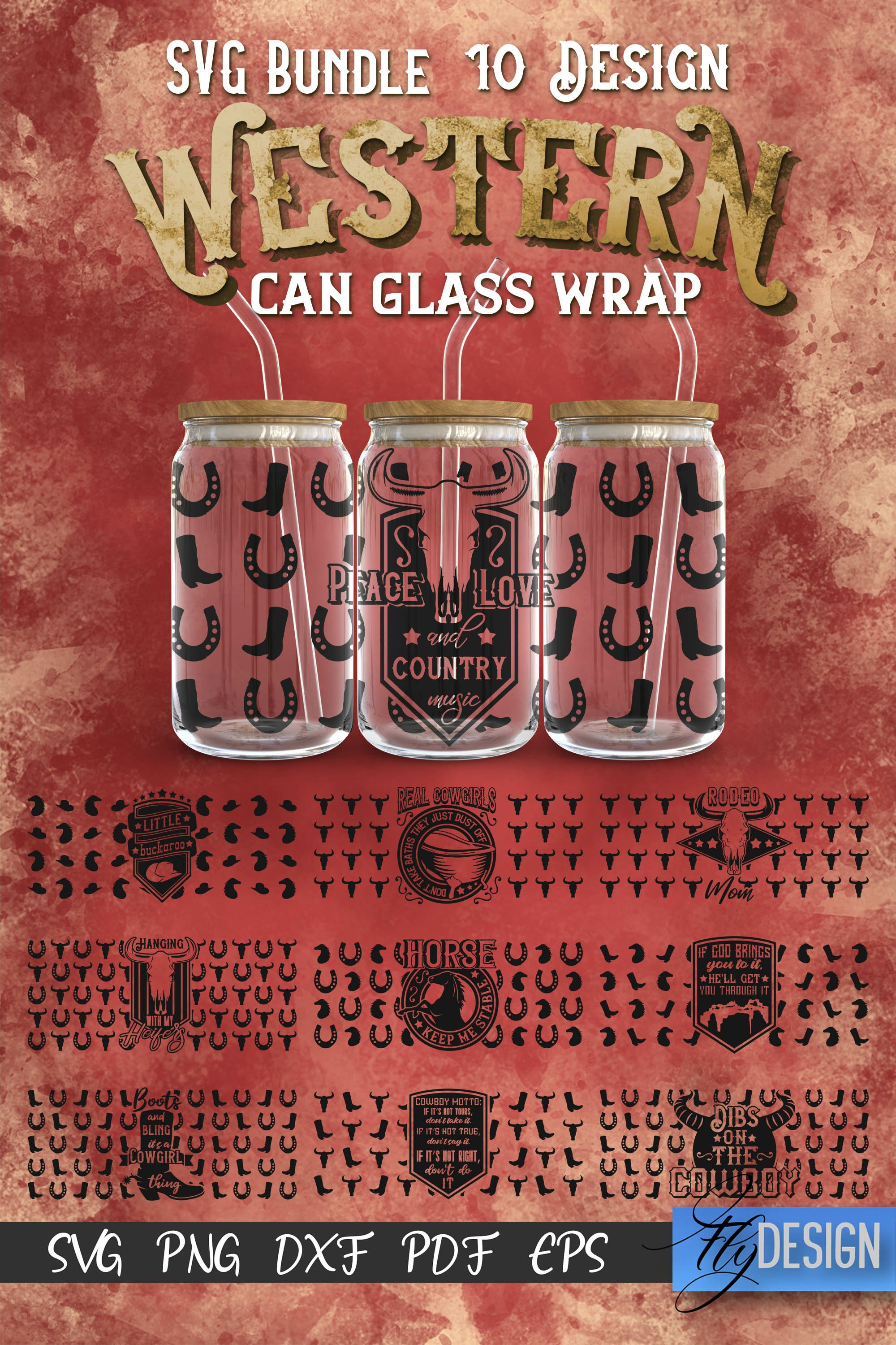 Western Glass Can Wrap SVG Cowboy Beer Can Glass (1967443)