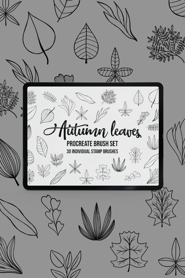 Autumn leaves Procreate brush set