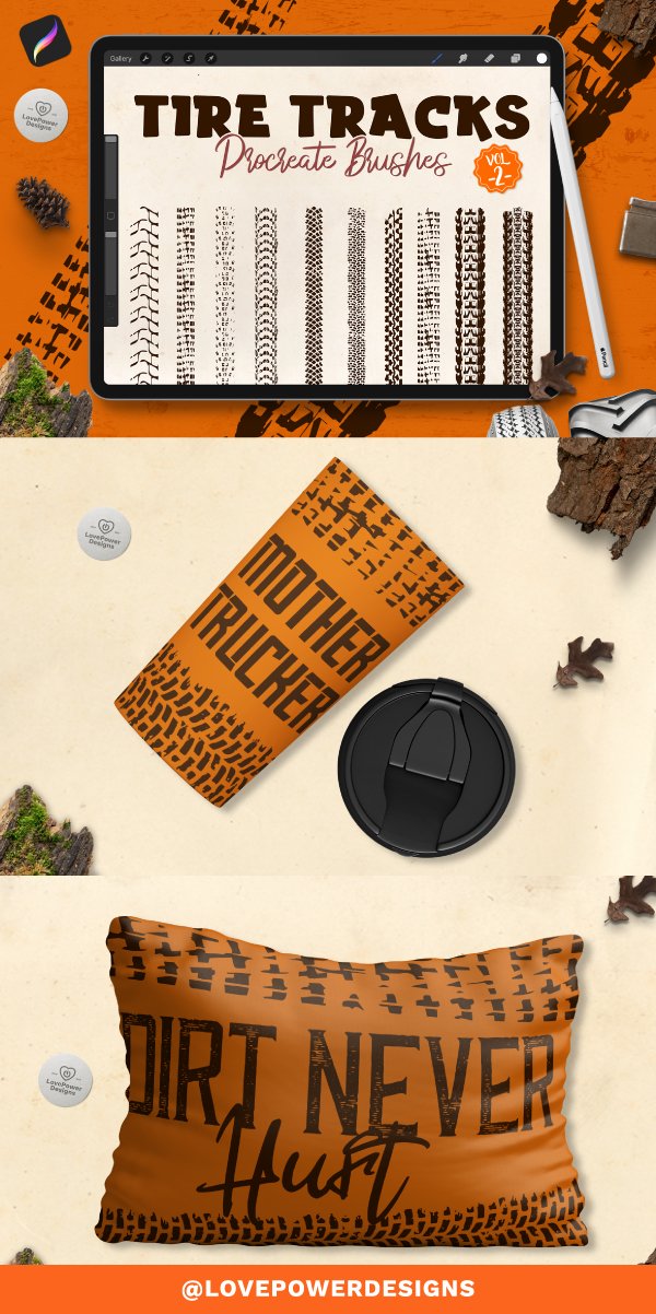 Procreate Brushes Tire Track Brushes for (1100739)