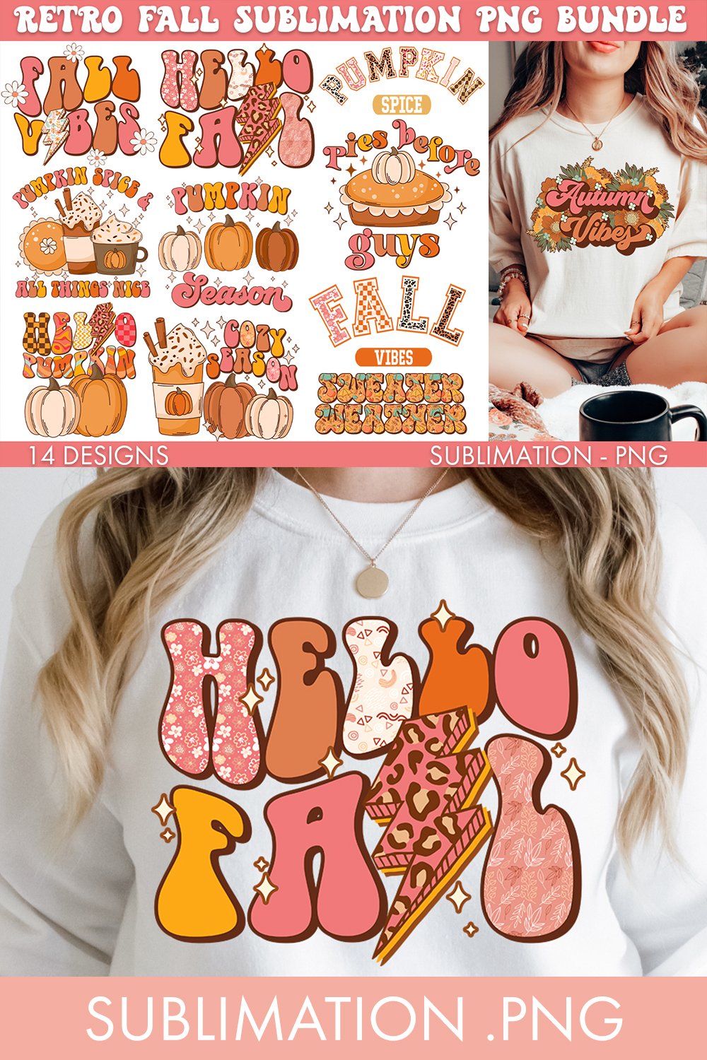 Retro Fall Sublimation PNG Bundle