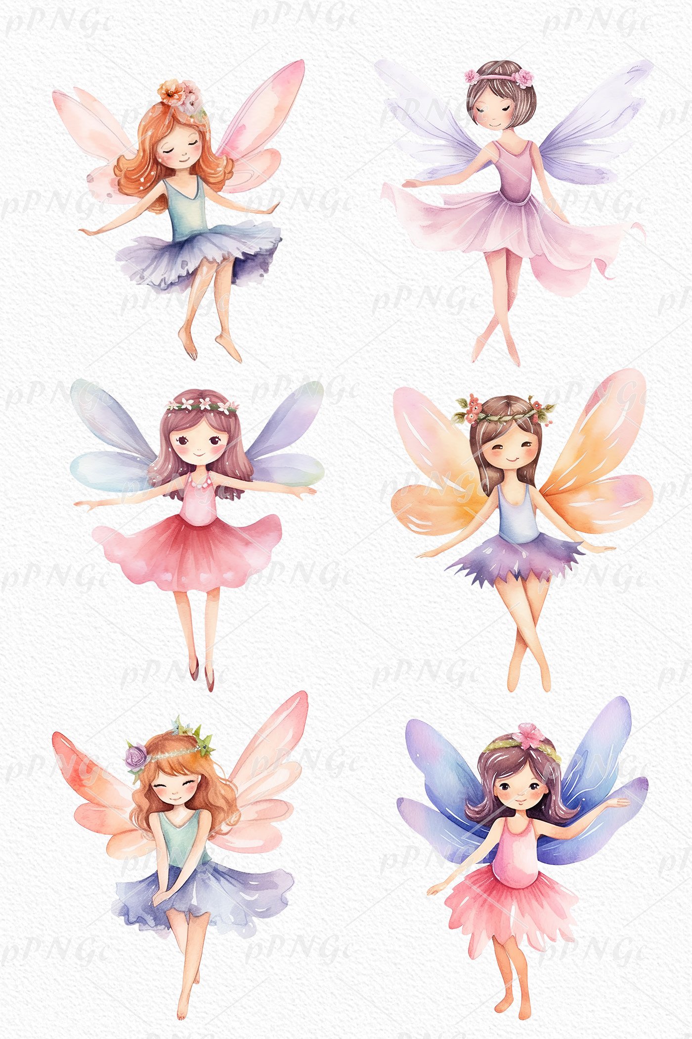 Watercolor Fairies Clipart: Enchanting Artwork for DIY Craft