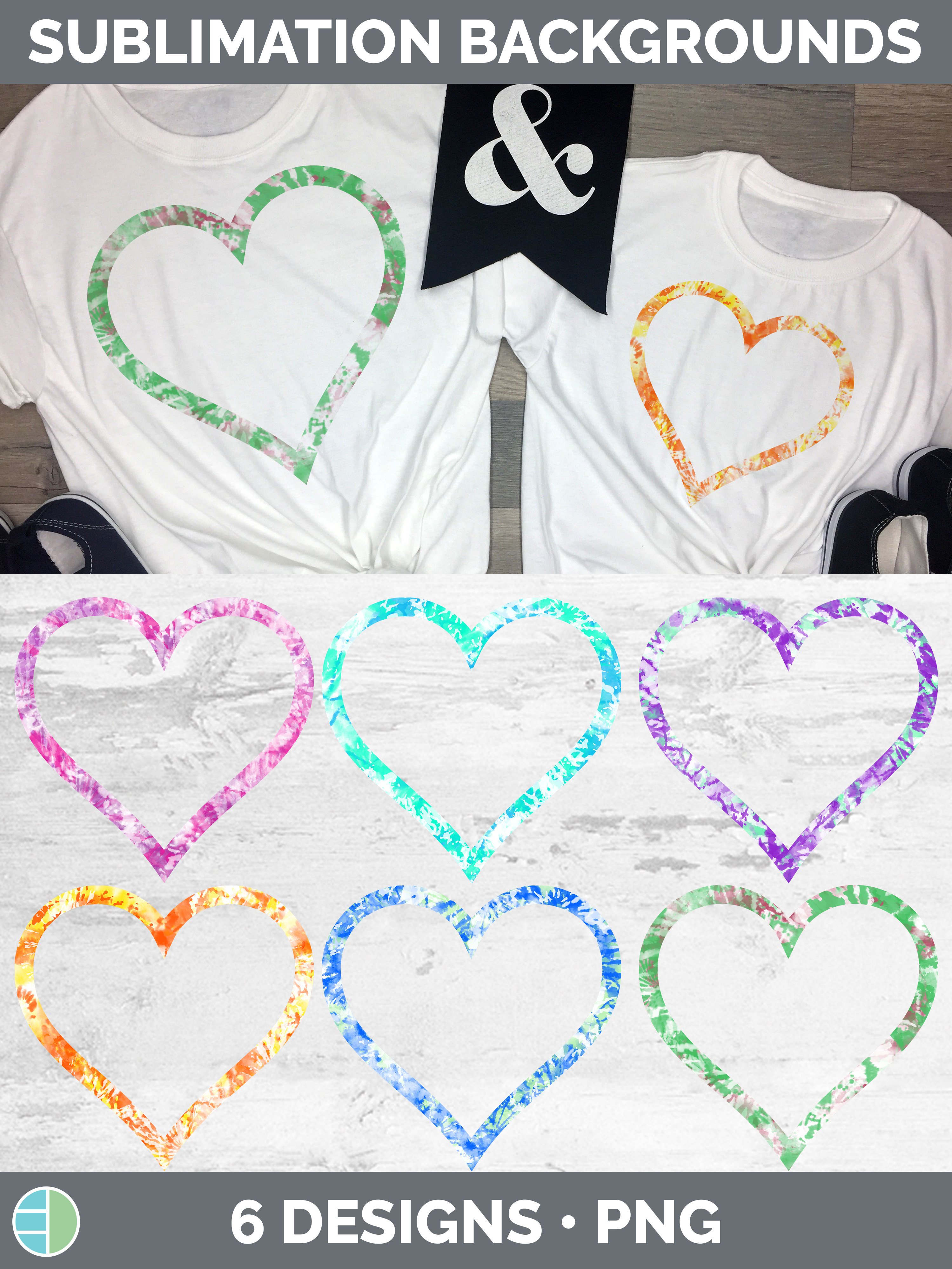 Tie Dye Heart Frame Clipart