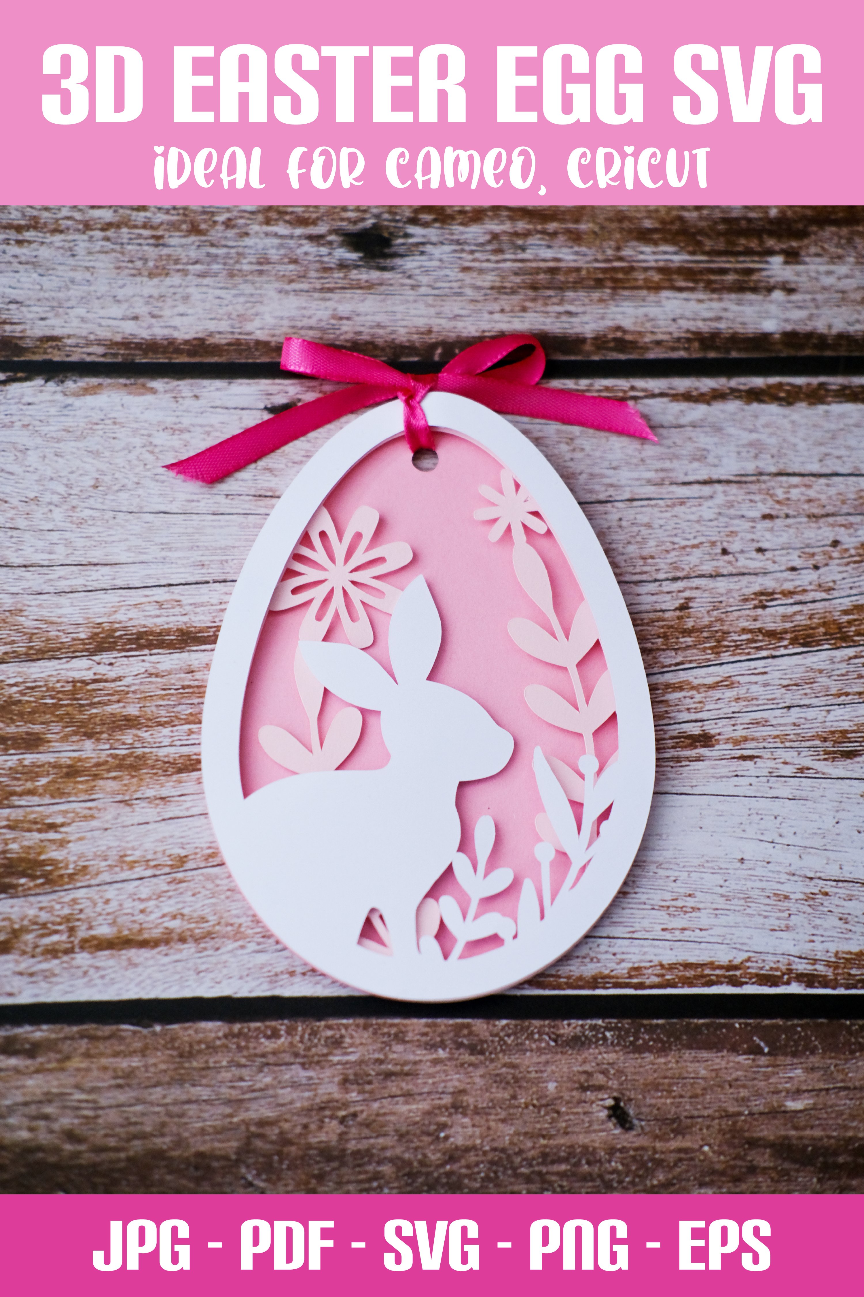 3D Easter Egg SVG I Layered SVG Design I Easter paper cut