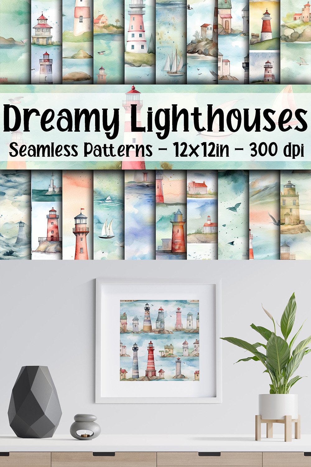 Lighthouses Seamless Digital Paper