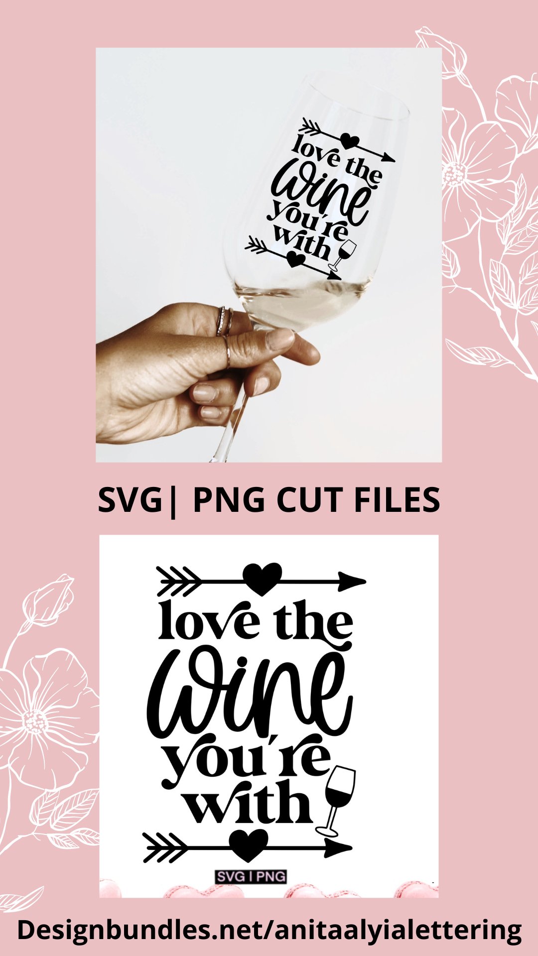 Love the wine you're with SVG | Funny Valentine wine SVG