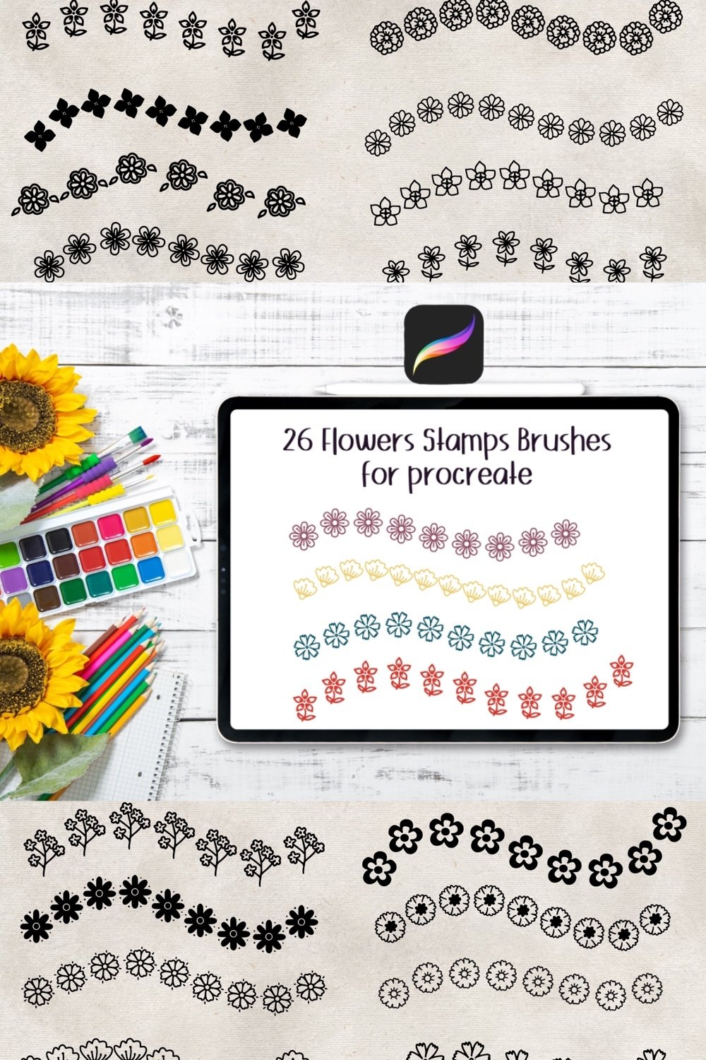 26 Flowers Stamps Brushes for Procreate