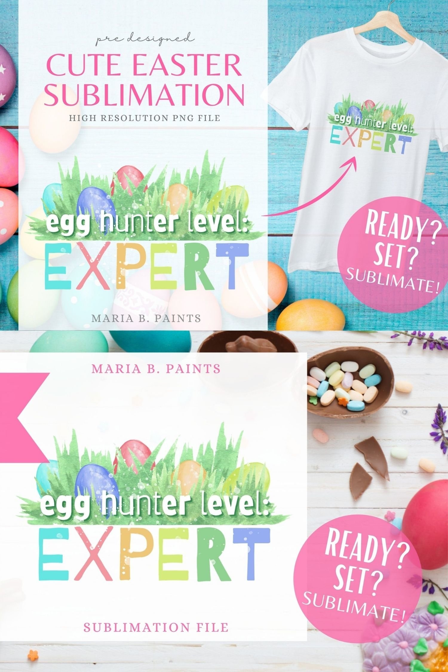 Easter Egg Hunting Design Spring Child Sublimation File